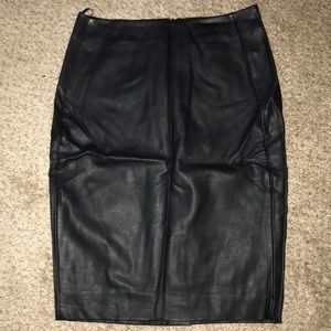The Limited Black Faux Leather Pencil Skirt